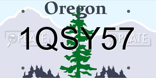 1QSY57 Oregon License Plate