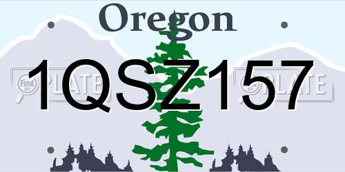1QSZ157 Oregon License Plate
