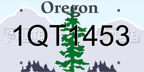 1QT1453 Oregon License Plate