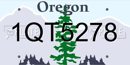 1QT5278 Oregon License Plate