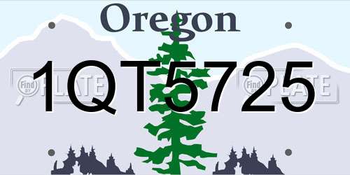 1QT5725 Oregon License Plate