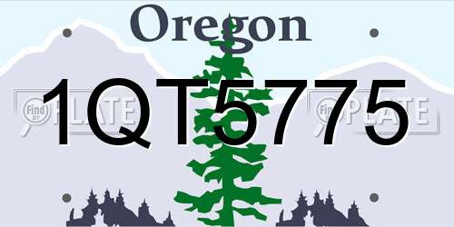 1QT5775 Oregon License Plate