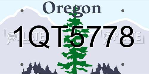 1QT5778 Oregon License Plate