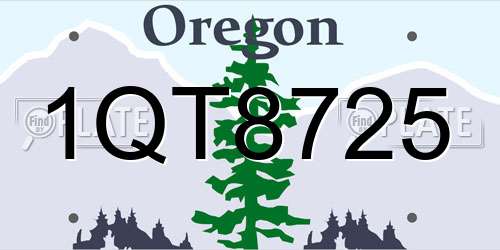 1QT8725 Oregon License Plate