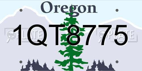 1QT8775 Oregon License Plate