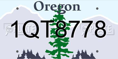 1QT8778 Oregon License Plate