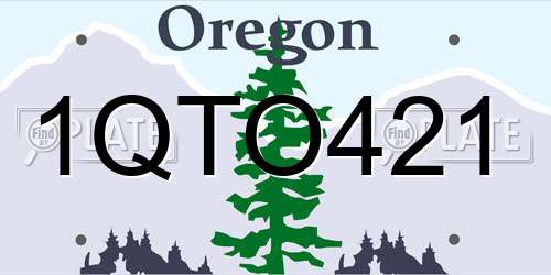 1QTO421 Oregon License Plate
