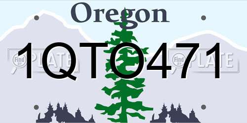 1QTO471 Oregon License Plate