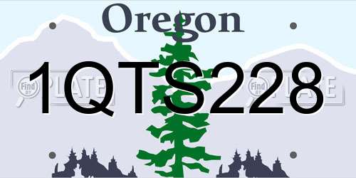 1QTS228 Oregon License Plate