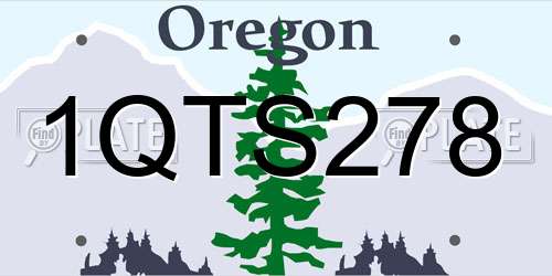 1QTS278 Oregon License Plate