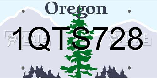 1QTS728 Oregon License Plate