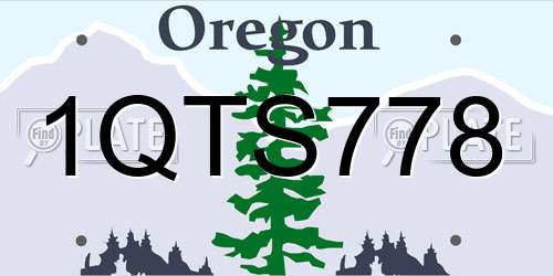 1QTS778 Oregon License Plate