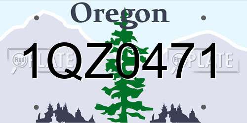 1QZ0471 Oregon License Plate