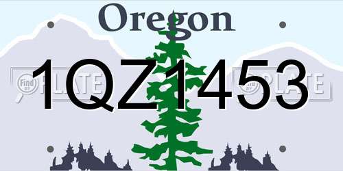 1QZ1453 Oregon License Plate
