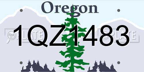 1QZ1483 Oregon License Plate