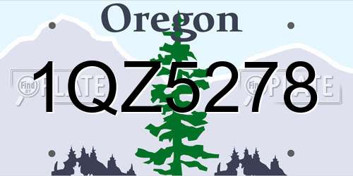 1QZ5278 Oregon License Plate