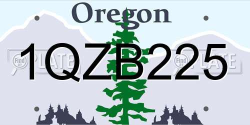 1QZB225 Oregon License Plate