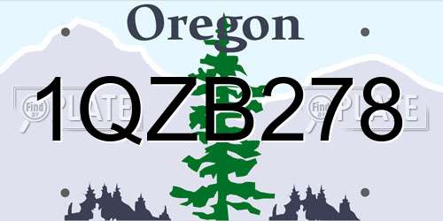 1QZB278 Oregon License Plate