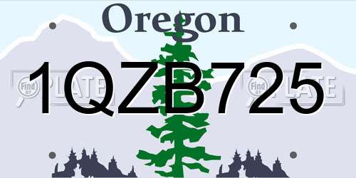 1QZB725 Oregon License Plate