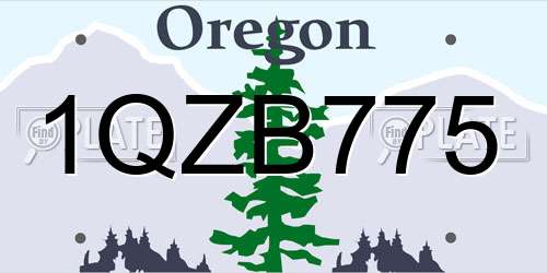 1QZB775 Oregon License Plate