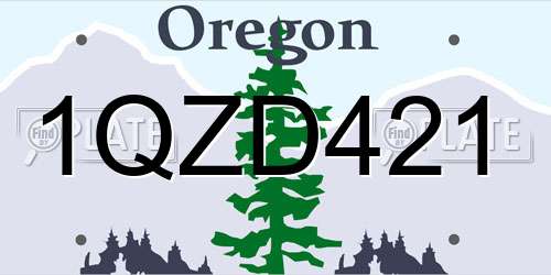 1QZD421 Oregon License Plate
