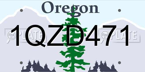 1QZD471 Oregon License Plate