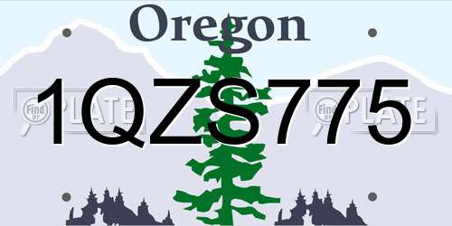 1QZS775 Oregon License Plate