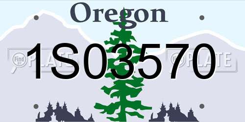 1S03570 Oregon License Plate
