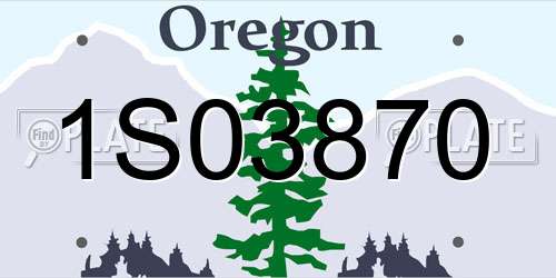 1S03870 Oregon License Plate