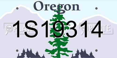 1S19314 Oregon License Plate