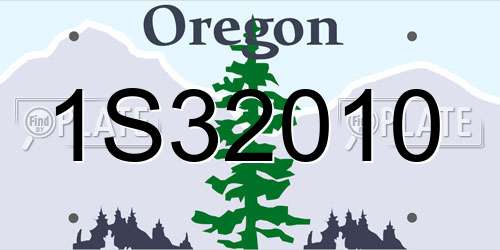 1S32010 Oregon License Plate