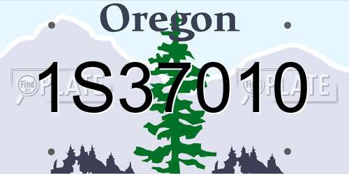 1S37010 Oregon License Plate