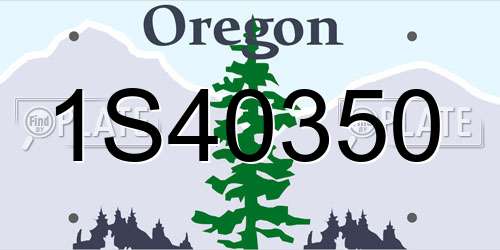 1S40350 Oregon License Plate