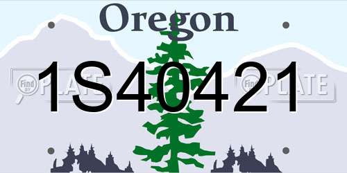 1S40421 Oregon License Plate