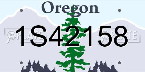 1S42158 Oregon License Plate