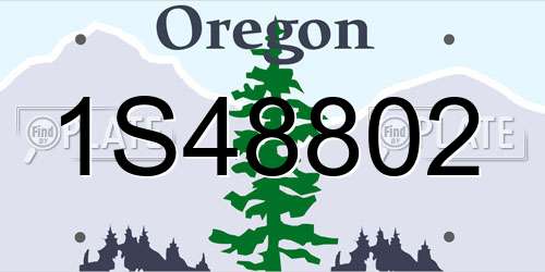 1S48802 Oregon License Plate