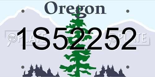 1S52252 Oregon License Plate