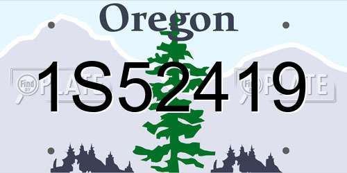 1S52419 Oregon License Plate