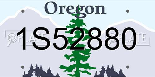 1S52880 Oregon License Plate