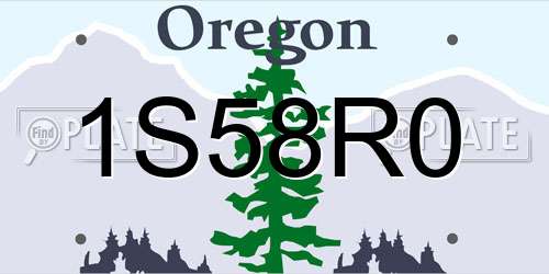 1S58R0 Oregon License Plate
