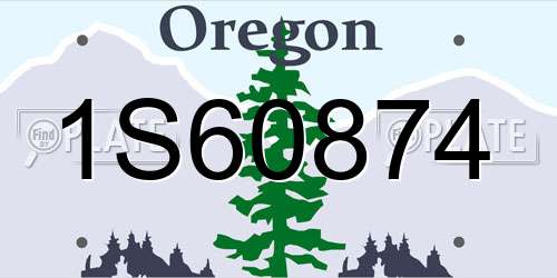 1S60874 Oregon License Plate