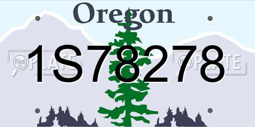 1S78278 Oregon License Plate