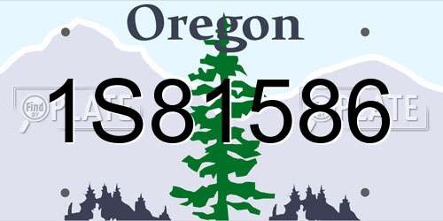 1S81586 Oregon License Plate