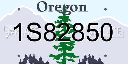1S82850 Oregon License Plate