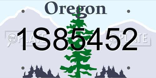 1S85452 Oregon License Plate