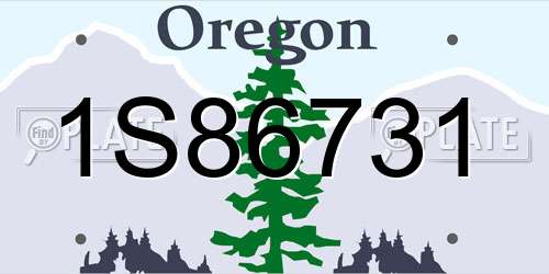 1S86731 Oregon License Plate