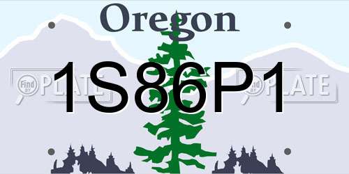 1S86P1 Oregon License Plate