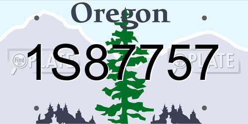 1S87757 Oregon License Plate