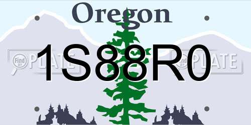 1S88R0 Oregon License Plate