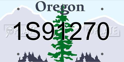 1S91270 Oregon License Plate